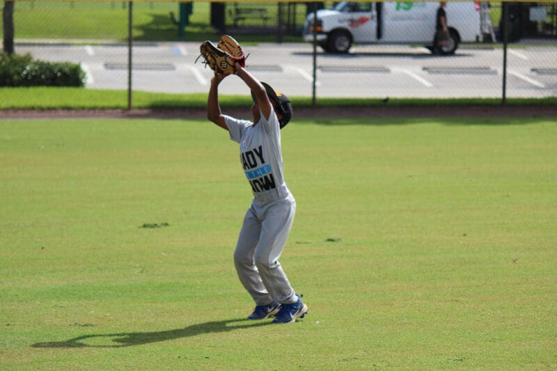 Baseball Fielding Outfield Getting Under The Ball